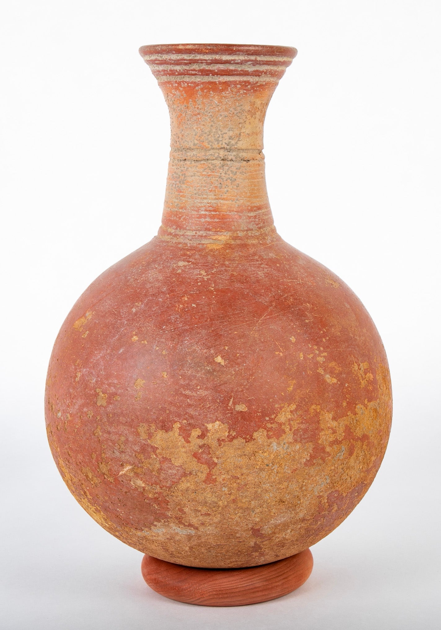 Dejenne, Mali Tear Drop Form Red Clay Vessel with Incised Neck