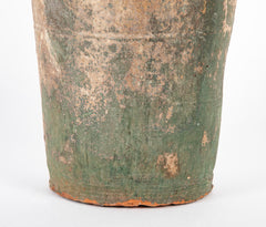 Chinese Han Dynasty Tapered Cylindrical Pottery Storage Jar