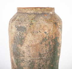 Chinese Han Dynasty Tapered Cylindrical Pottery Storage Jar