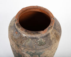 Chinese Han Dynasty Tapered Cylindrical Pottery Storage Jar