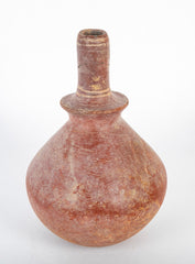 Dejenne, Mali Red Clay Bulbous Vessel with White Slip Decor