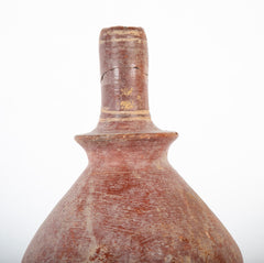 Dejenne, Mali Red Clay Bulbous Vessel with White Slip Decor