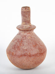 Dejenne, Mali Red Clay Bulbous Vessel with White Slip Decor