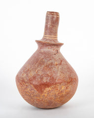 Dejenne, Mali Red Clay Bulbous Vessel with White Slip Decor