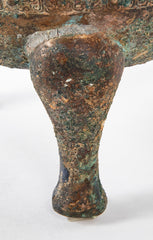 A Chinese Archaic Ding Style Bronze Covered Vessel