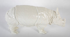 Rhino Clara Nymphenburg Frankenthaler Model in White Glazed Porcelain