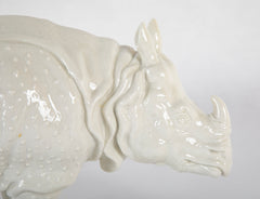 Rhino Clara Nymphenburg Frankenthaler Model in White Glazed Porcelain