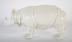 Rhino Clara Nymphenburg Frankenthaler Model in White Glazed Porcelain