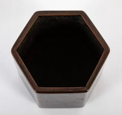 20th Century Japanese Hexagonal Bronze Censer