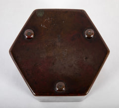 20th Century Japanese Hexagonal Bronze Censer