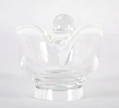 Steuben Glass "Snail Scroll" Creamer and Open Sugar Bowl by Irene Benton