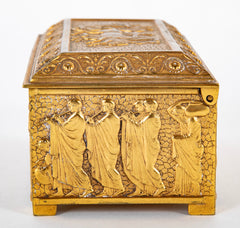A 20th Century D'Ore Bronze Repousse Figured Box