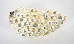 Antique Kugel Silver Glass Grape Cluster Form Ornament