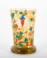 A Set of 6 Handblown Liqueur Glasses with Enamel Decoration