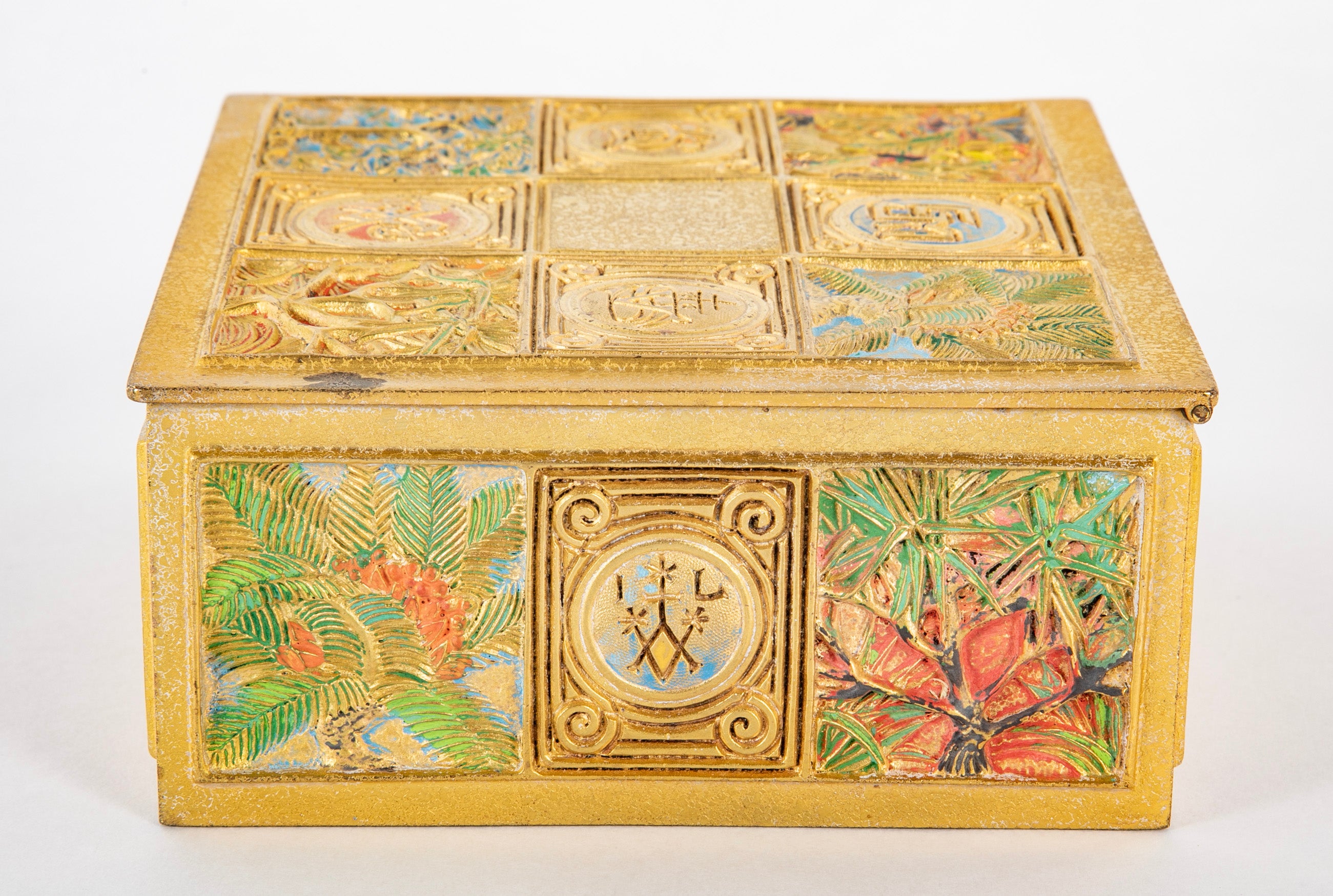 Tiffany Studios Cold Painted Bronze Humidor Cigar Box