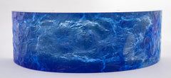 "Thimbles Boat" Contemporary Blue & Clear with Splashes of Gold Glass Sculpture by Steven Weinberg