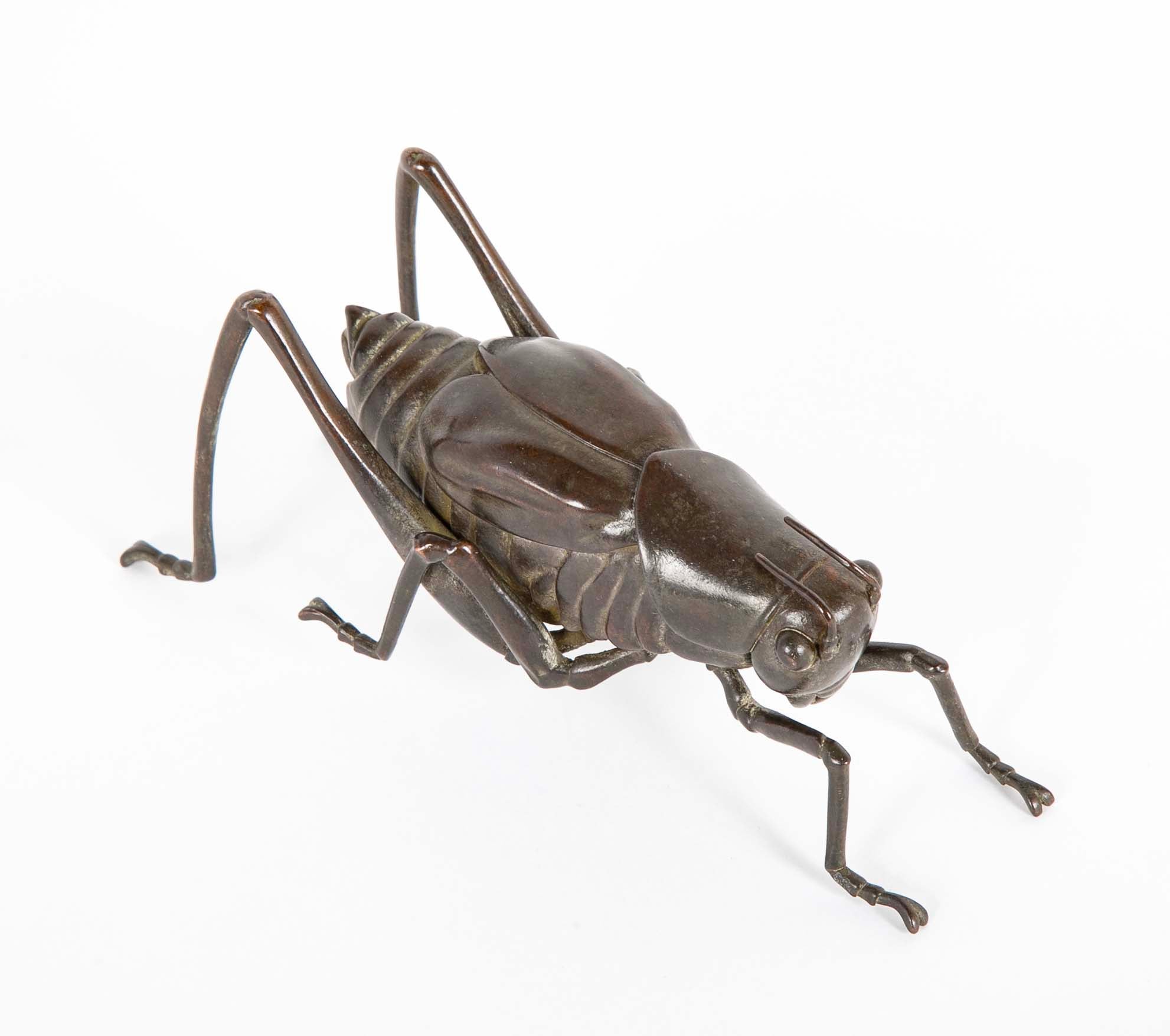Mid 20th Century Japanese Bronze Grasshopper