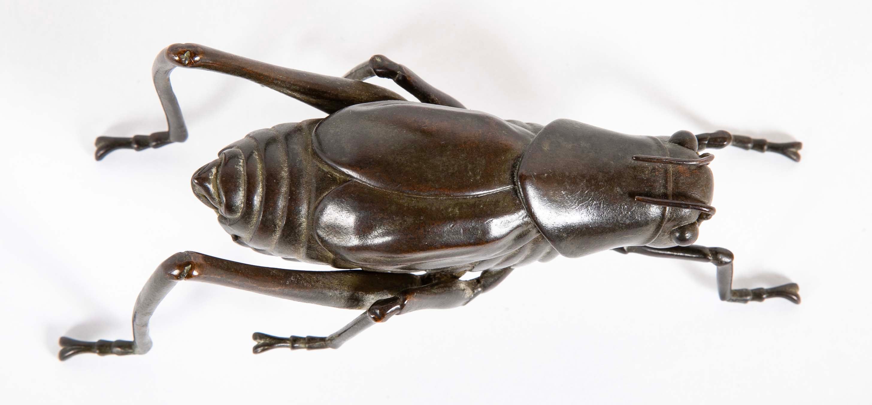 Mid 20th Century Japanese Bronze Grasshopper