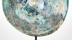 Roman Imperial Period Iridescent Glass Dish on Modern Stand