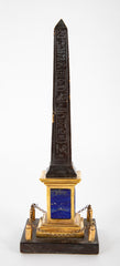 Pair of Patinated and Gilt Hieroglyphed Roman Obelisks