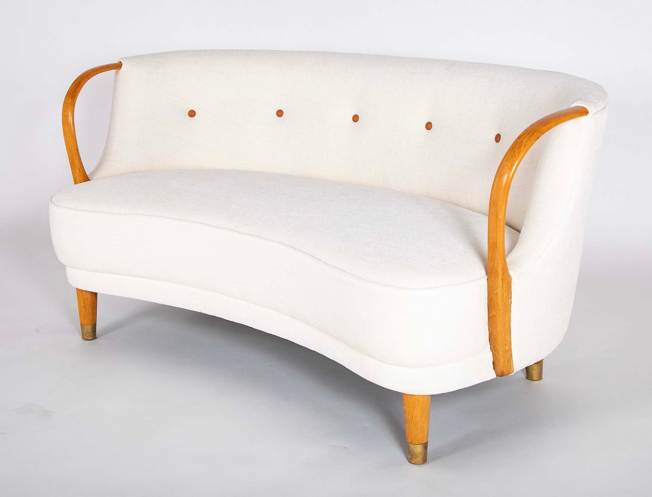 Handsome Danish Curved Sofa by Bramin, Denmark