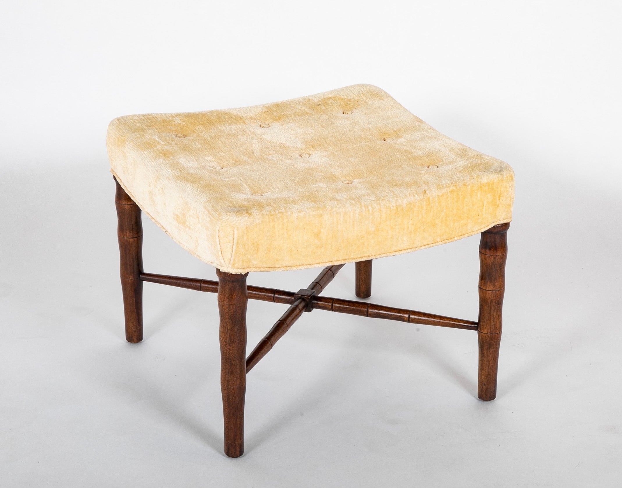 A 20th Century Faux Bamboo Wooden Legged Stool