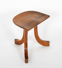 Pair of Walnut Tripod Thebes Stools in the Manner of Liberty & Co.