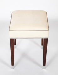 A Pair of Upholstered Stools by Jacques Adnet