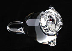 Pair of Steuben Crystal Beavers with Ruby Red Eyes