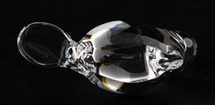 Pair of Steuben Crystal Beavers with Ruby Red Eyes