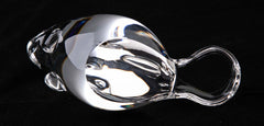 Pair of Steuben Crystal Beavers with Ruby Red Eyes