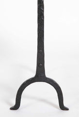 Handsome Pair of Arts & Crafts Sunflower Form Andirons