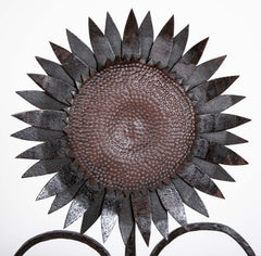 Handsome Pair of Arts & Crafts Sunflower Form Andirons