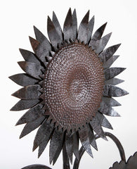 Handsome Pair of Arts & Crafts Sunflower Form Andirons