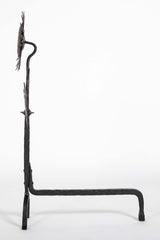 Handsome Pair of Arts & Crafts Sunflower Form Andirons