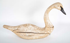 Carved and Painted Swan Decoy by Thomas Langan
