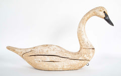 Carved and Painted Swan Decoy by Thomas Langan