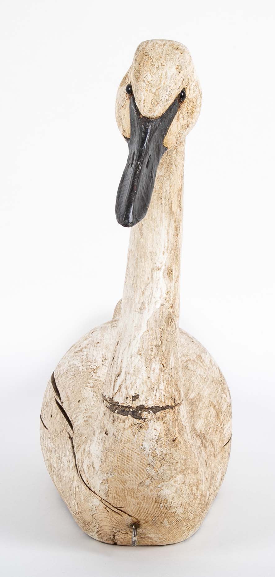 Carved and Painted Swan Decoy by Thomas Langan