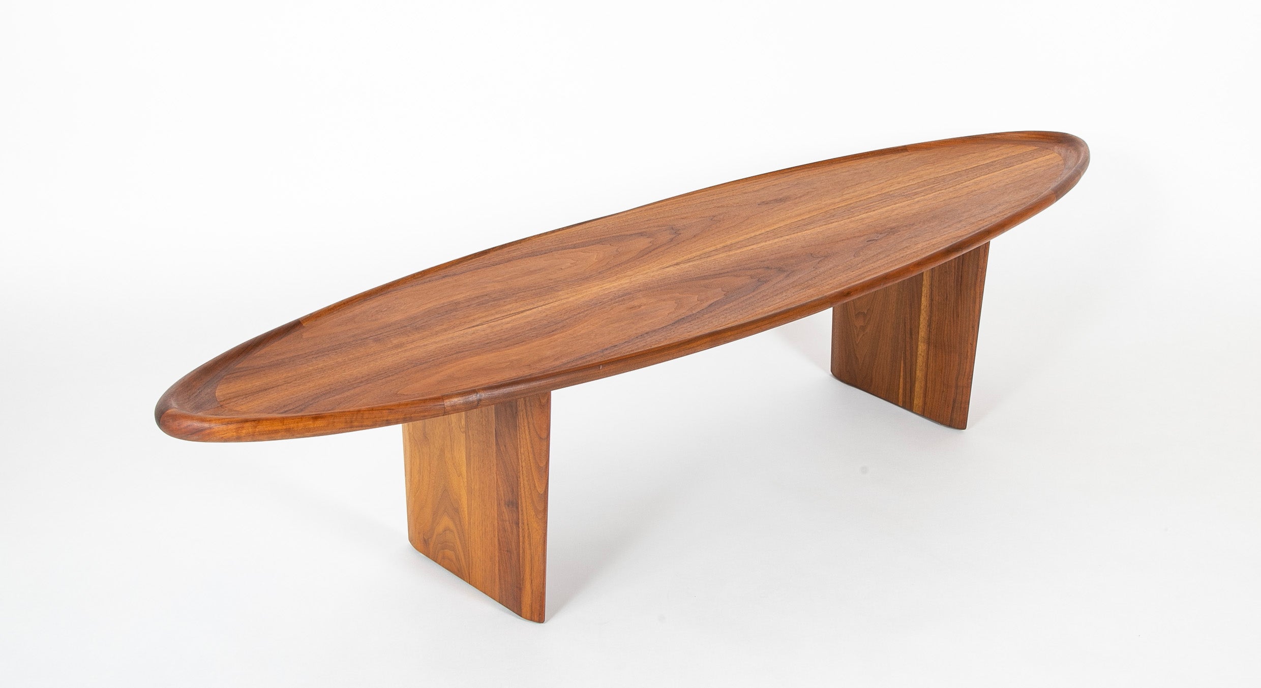 A Rare Walnut "Surfboard" Coffee Table by Robsjohn-Gibbings for Widdicomb
