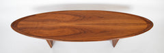 A Rare Walnut "Surfboard" Coffee Table by Robsjohn-Gibbings for Widdicomb