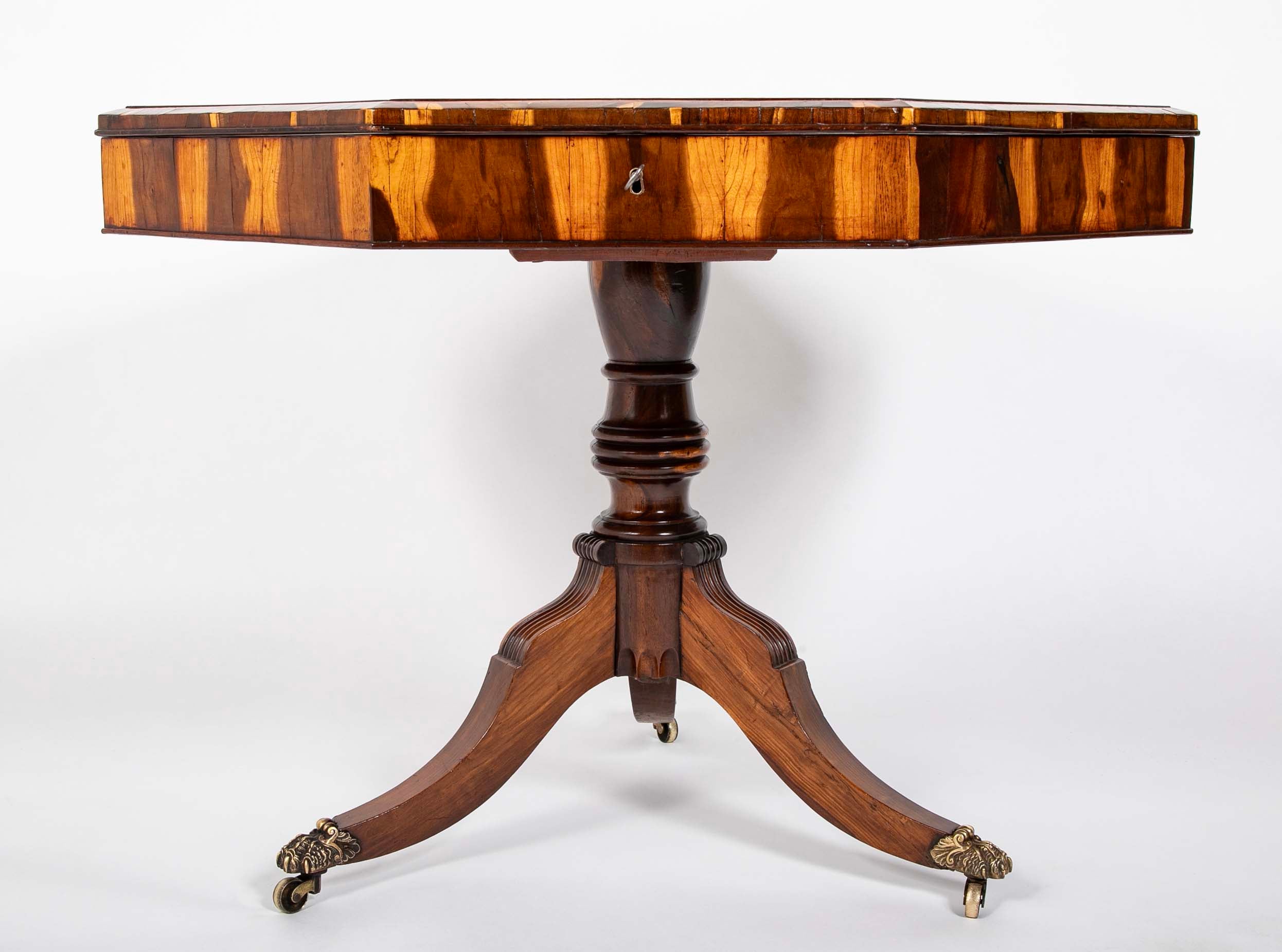 English George IV Cocus Wood Octagonal Vitrine Table