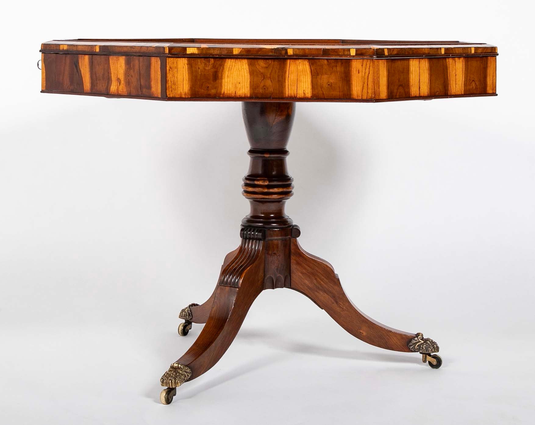 English George IV Cocus Wood Octagonal Vitrine Table