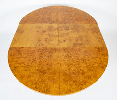 Amboyna Veneer Round Table with Metal Banding by Willy Rizzo