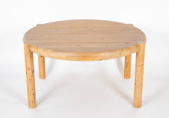 Round Danish Solid Pine Extension Dining Table by Rainer Daumiller