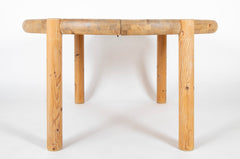 Round Danish Solid Pine Extension Dining Table by Rainer Daumiller
