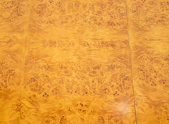 Amboyna Veneer Round Table with Metal Banding by Willy Rizzo