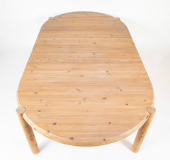 Round Danish Solid Pine Extension Dining Table by Rainer Daumiller