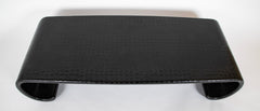 Karl Springer Scroll Coffee Table Covered in Black Faux Crocodile