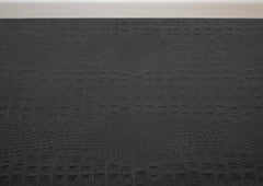 Karl Springer Scroll Coffee Table Covered in Black Faux Crocodile