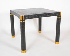 Karl Springer Games Table Embossed Alligator Gray Leather